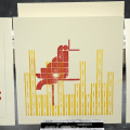 Lego letterpress prints of birds